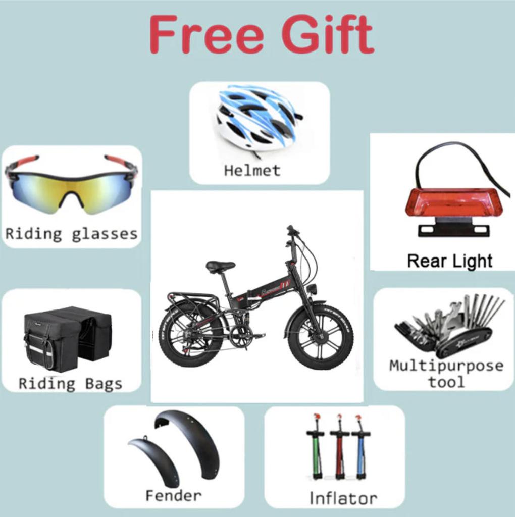 RANDRIDE YX20M-2,Städtisches Elektrofahrrad,doppelte 1000W Motoren,48V 20Ah Akku,20x4-Zoll Reifen,7-Gang-Schaltgetriebe.