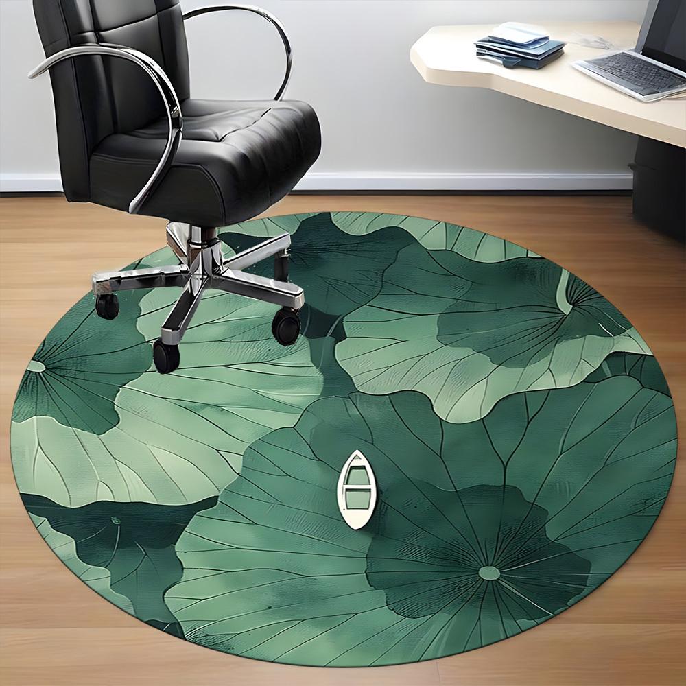 1pc Lotus Leaf Boat Office Round Area Rug, Indoor Mat Suitable For Office, Under Office Chairs Bedroom Living Room Home Decor, Room Deco