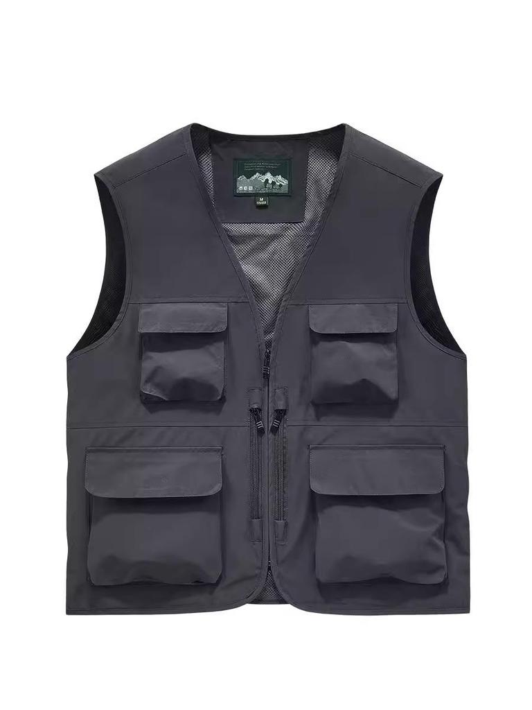 Men's Quick-Drying Sleeveless Photography & Fishing Vest with Multiple Pockets - Waterproof and Lightweight for Outdoor Activities