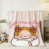 cute cartoon funny girl art c-cocos chan Throw 240g Flannel Blanket Lightweight Soft Skin-friendly Summer Thin Throw Blanket