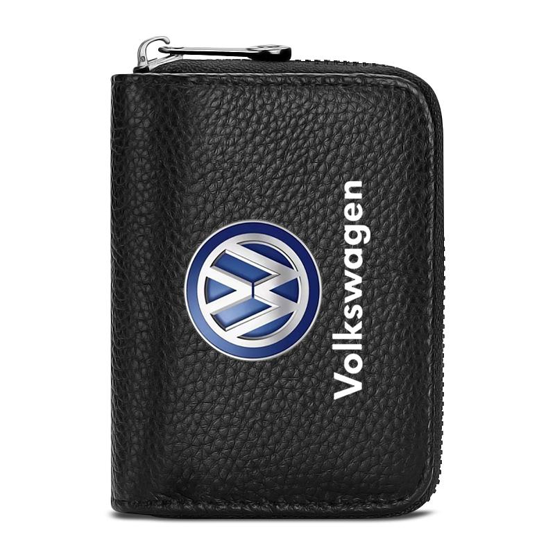 

Кожаный кошелек для водительского удостоверения, ID-карты, банковской карты, автомобильный стайлинг для Volkswagen Scirocco POLO Tiguan Passat B5 B6 B7 Golf EOS Jetta MK6 чёрный