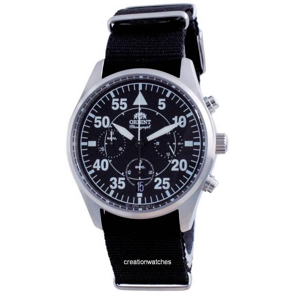 

Orient Sports Flight Style Chronograph Black Dial Quartz RA-KV0502B10B Мужские часы