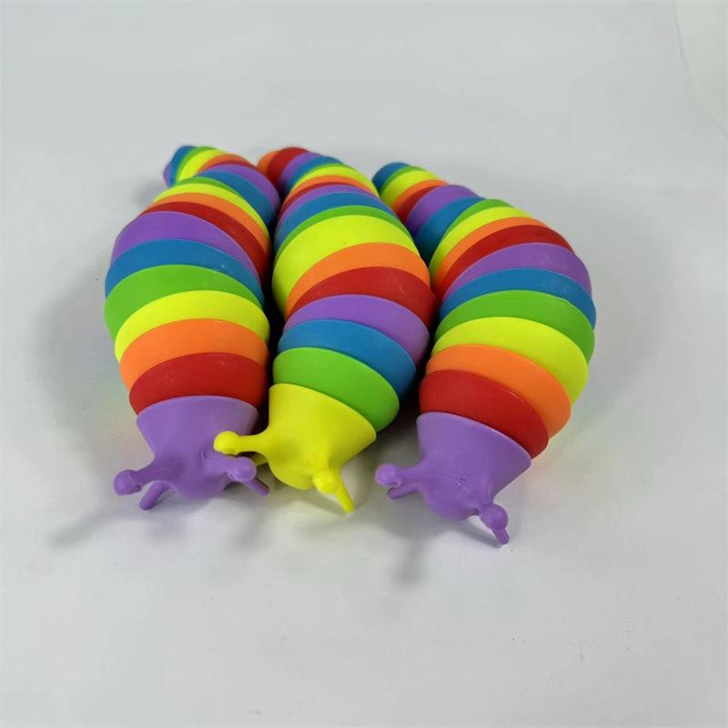 Rainbow Caterpillar Decompression Toy - Educational Slime Snail for Stress Relief