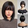 Synthetic Wig Dark Brown Wig Short Curly Hair Wigs Costume Wigs Heat Friendly Natural Black Mavis Cosplay