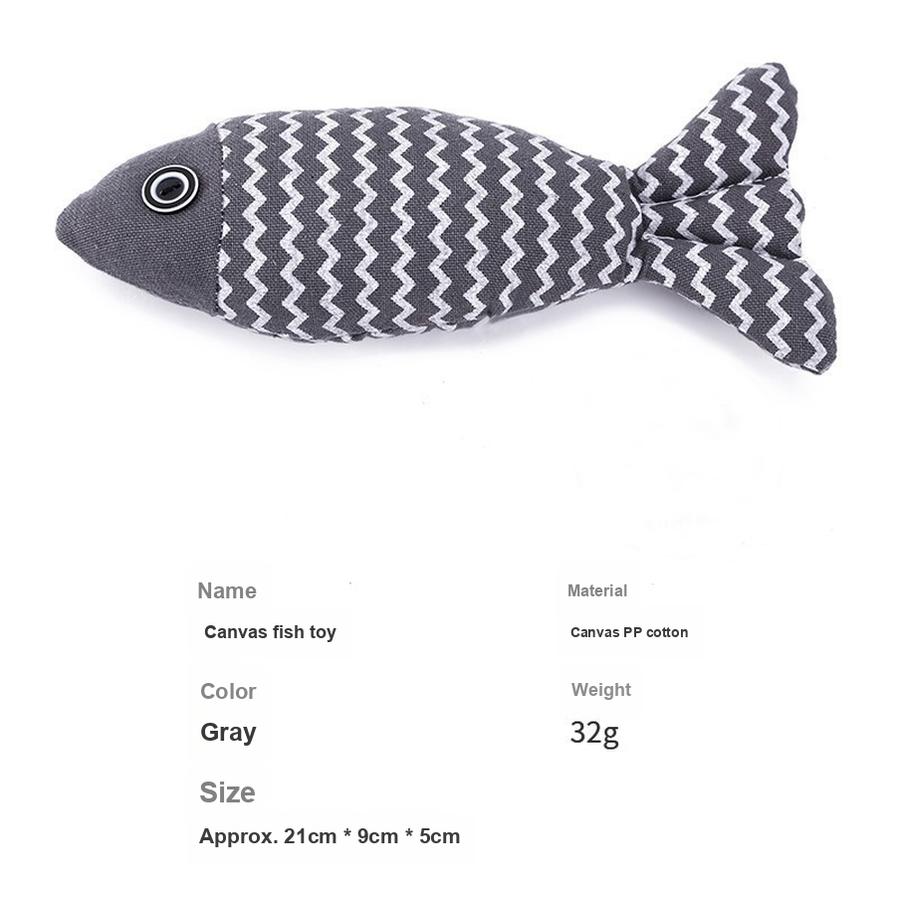 Self-Play Catnip Plush Simulation Fish Kitten Chewing Toy Cat Teaser Stick Pet Cat Supplies 32 g