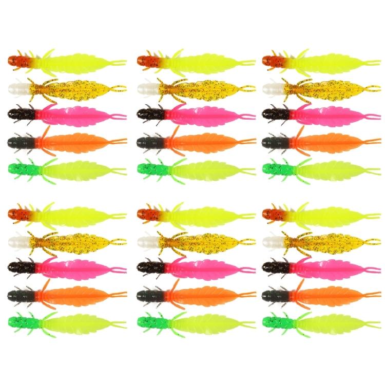 

30 шт. Силиконовые мягкие приманки для рыбалки, искусственные приманки-черви, воблеры-приманки, поверхностные приманки, плавающие приманки, приманки для пресной и соленой воды 1