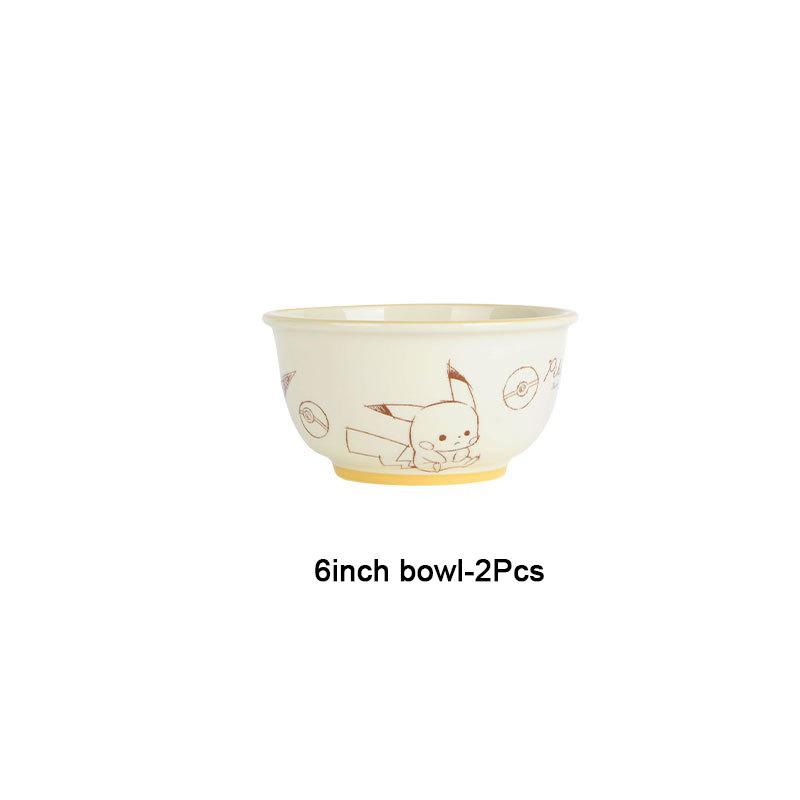 SHUNXIANG Ceramic tableware Cartoon pattern Ceramic Bowl & plate Underglaze Color Double Ear Soup Bowl Noodles Bowl Dining plate