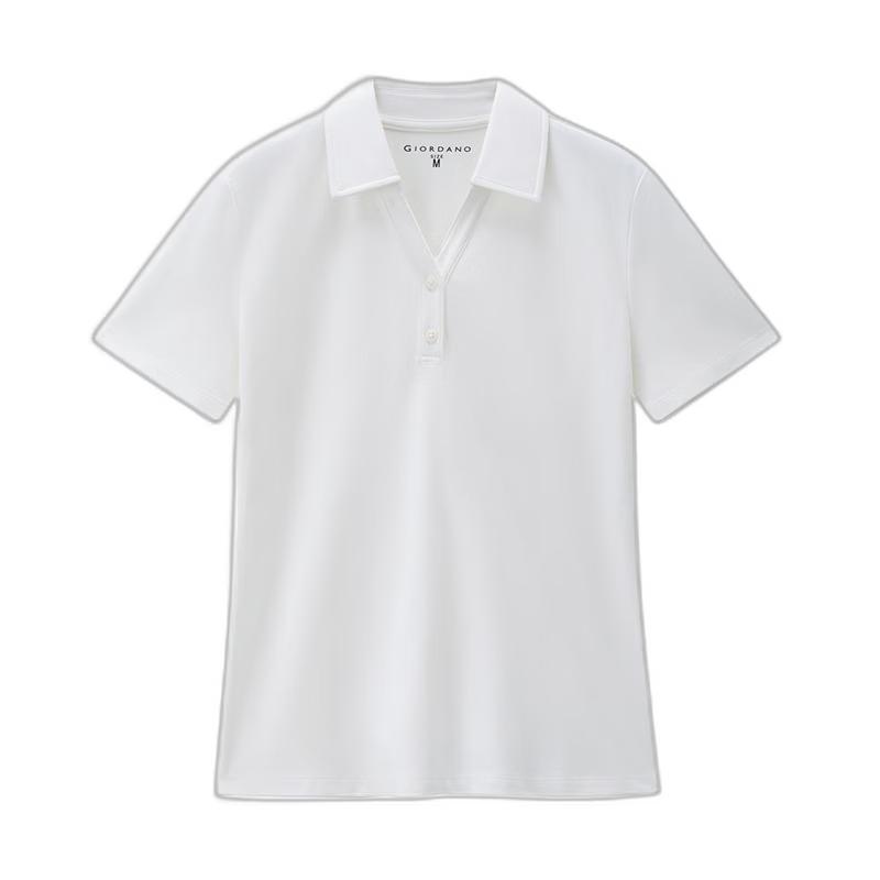 Giordano Women s Solid Pique V-Neck Polo Shirt XL