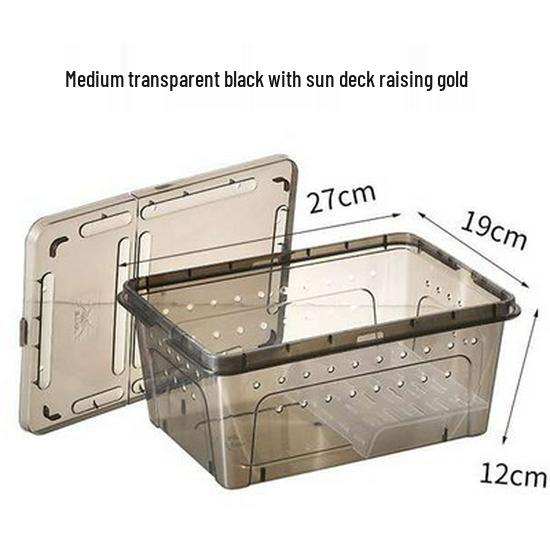Reptile Habitat Tank for Silkworms, Spiders, Frogs, Snakes, Lizards, Snails, Insects, and Turtles