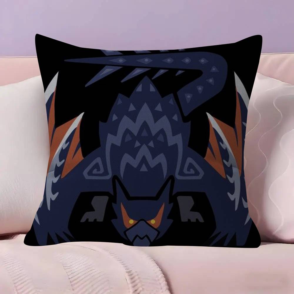 Game M-monster Hunter Wilds Cushion   Office Cushion Pillowcase Car Cushion Cover45X45CM Lumbar Pillowcase Sofa Pillowcover