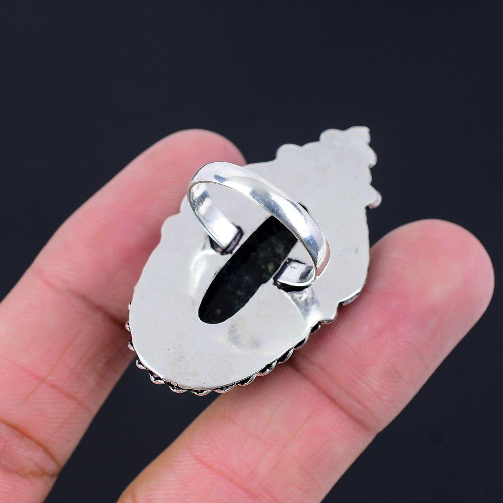Sterling Silver Kambaba Jasper Stone Ethnic Promise Daughter Ring Jewelry Size 9