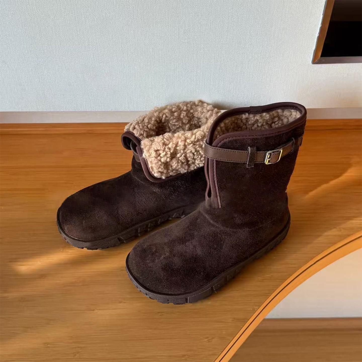 

Женские легкие ботинки на массивной подошве, с двойным способом ношения и пряжкой, зимние утепленные ботинки на меху, с нескользящей подошвой, с амортизацией, повседневные спортивные хлопковые ботинки 40 кофейный