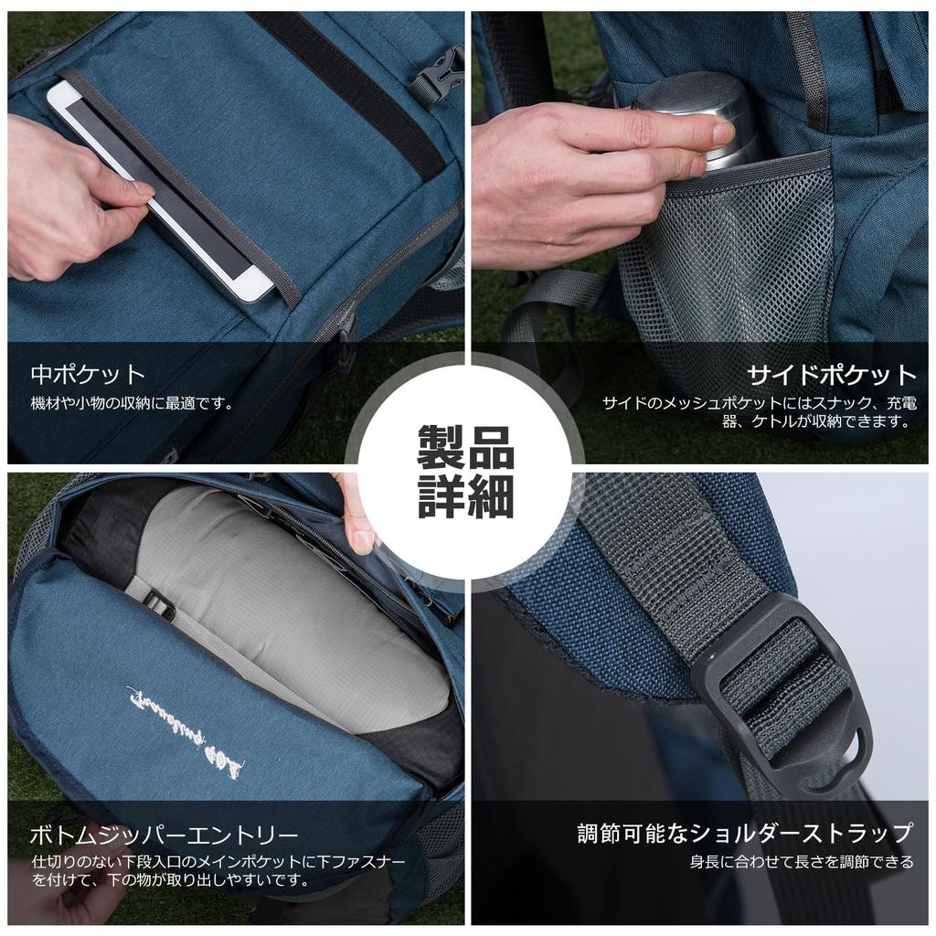 [MOUNTAINTOP] Mountaineering Backpack 40L Backpack Outdoor Camping Hiking Large Capacity Backpack Hiking Backpack with Rain Cover for WomenMen