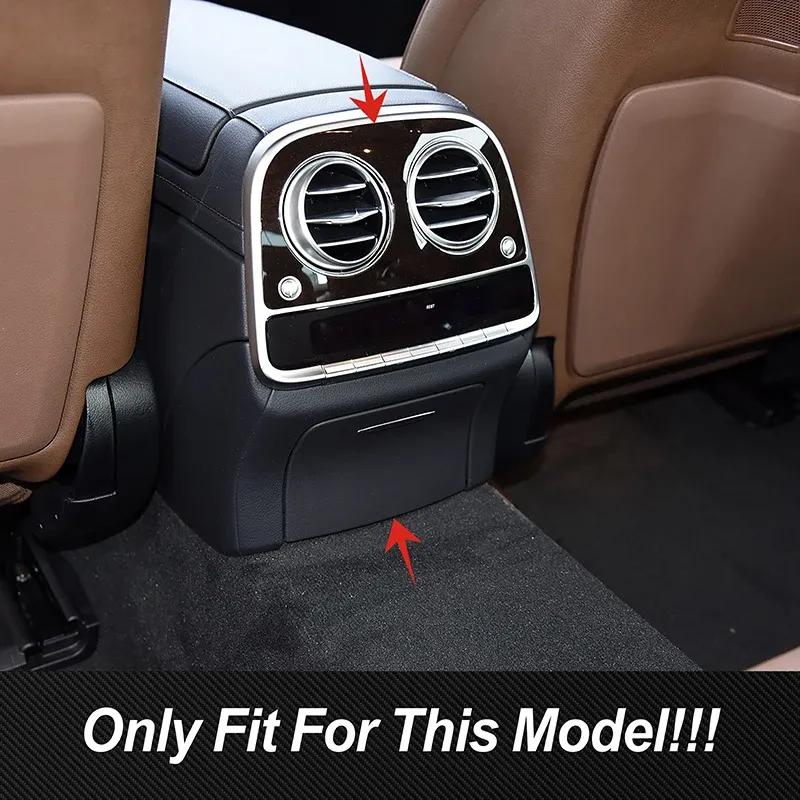 Rear Air Condition Vent Frame Sticker For Mercedes Benz S Class W222 2014-20 Carbon Fiber Pattern Trim Interior Car Accessories