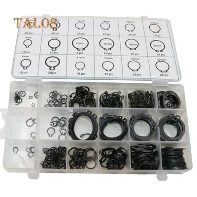 300Pcs 18Sizes C-Clips Snap Ring Circlip Retaining Ring Set Assortment with Case