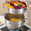ASD 32cm 3-Layer 304 Stainless Steel Steamer Pot with High Domed Lid