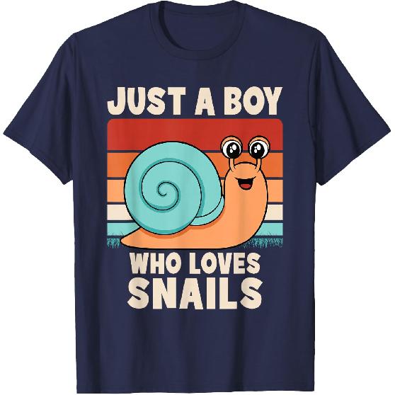 Just A Boy Who Loves Snails Funny Snail Boys Kids T-Shirt