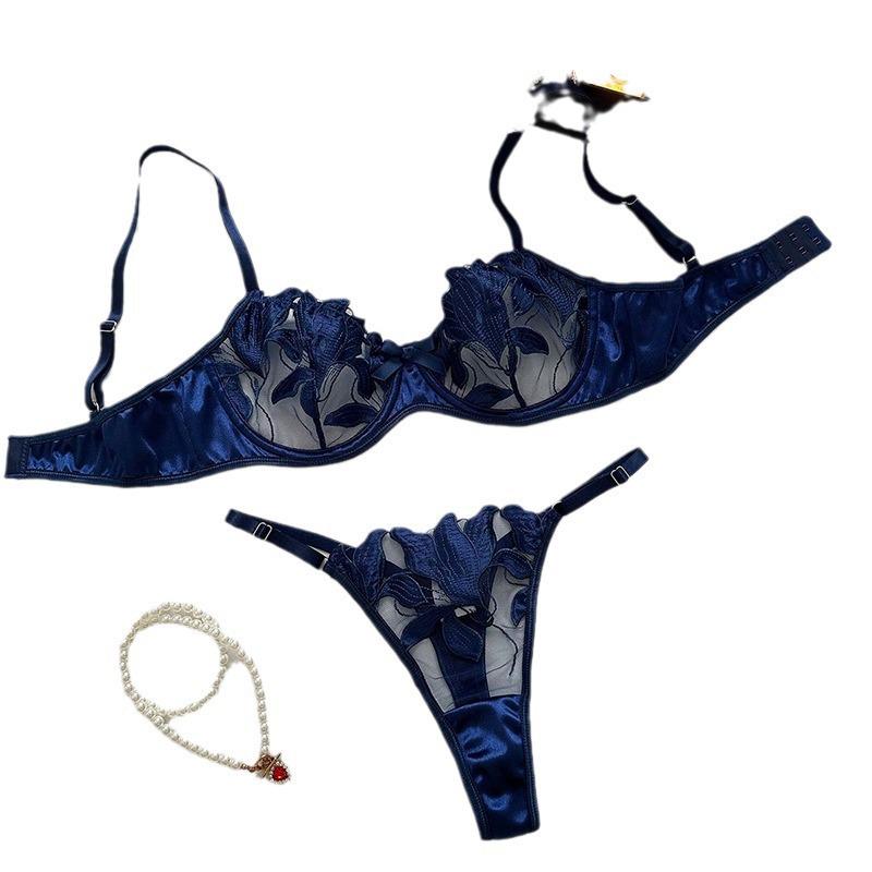 European & American Floral Embroidery Lingerie Set: Sexy Bra 23171