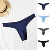 Solid Color Men Underwear Men's Low-rise Elastic Waistband Thong Briefs Seamless Sport Style Panties Breathable Cotton U-convex