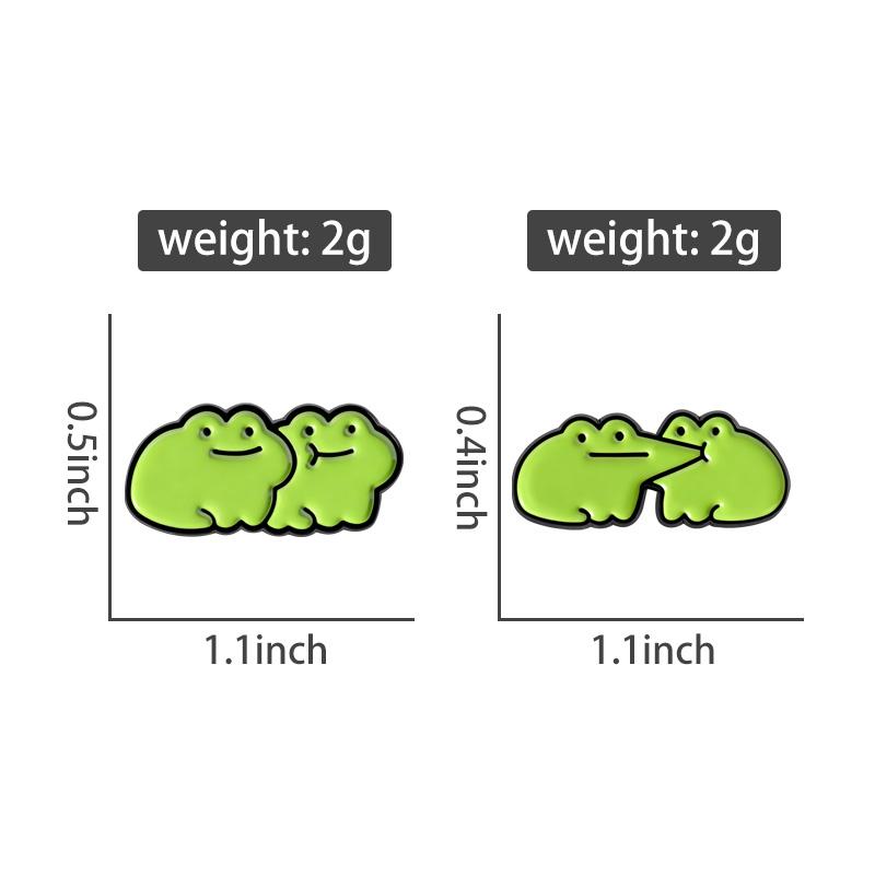 Adorable Frogs Lover Enamel Pins Cartoon Froggy Kiss Brooches Lapel Badges Kawaii Animal Jewelry Gift for Friends