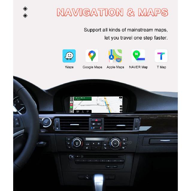 8.8"1920*720 Wireless CarPlay Android Auto Car Multimedia Display for BMW 3 Series E90 E91 E92 E93 5 Series E60 E61 Touch Screen