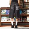 Vintage Embroidery Baggy Woman Jeans Shorts Oversize Streetwear Retro Style Wide Leg Denim Pants Summer
