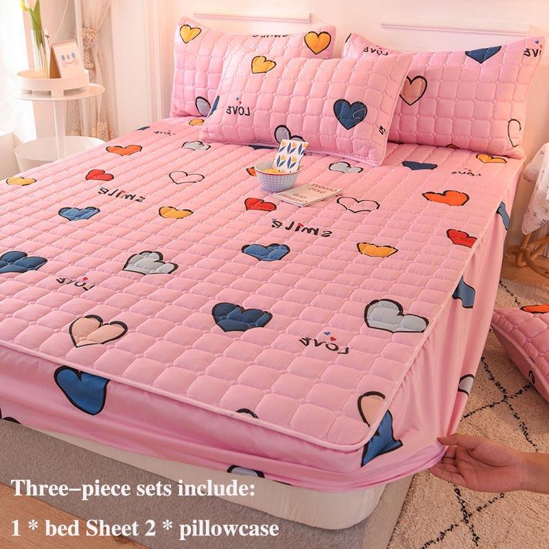 

Наволочка для кровати Три комплекта по 1,8 метра 2-метровая кровать Толстая куртка Дышащий пылезащитный чехол Meng Si Защитный чехол Комплект двуспальной кровати Fresh Cute Feng Queen