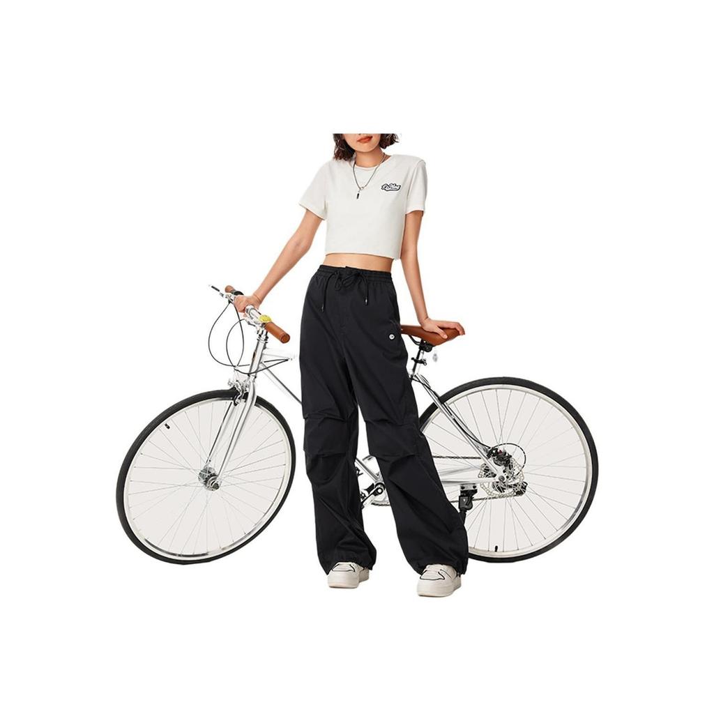 Li-Ning Sports Lifestyle Series Breathable Comfortable Sweat-Absorbing Straight-Leg Sports Pants Women Pants Black AKXU456-3