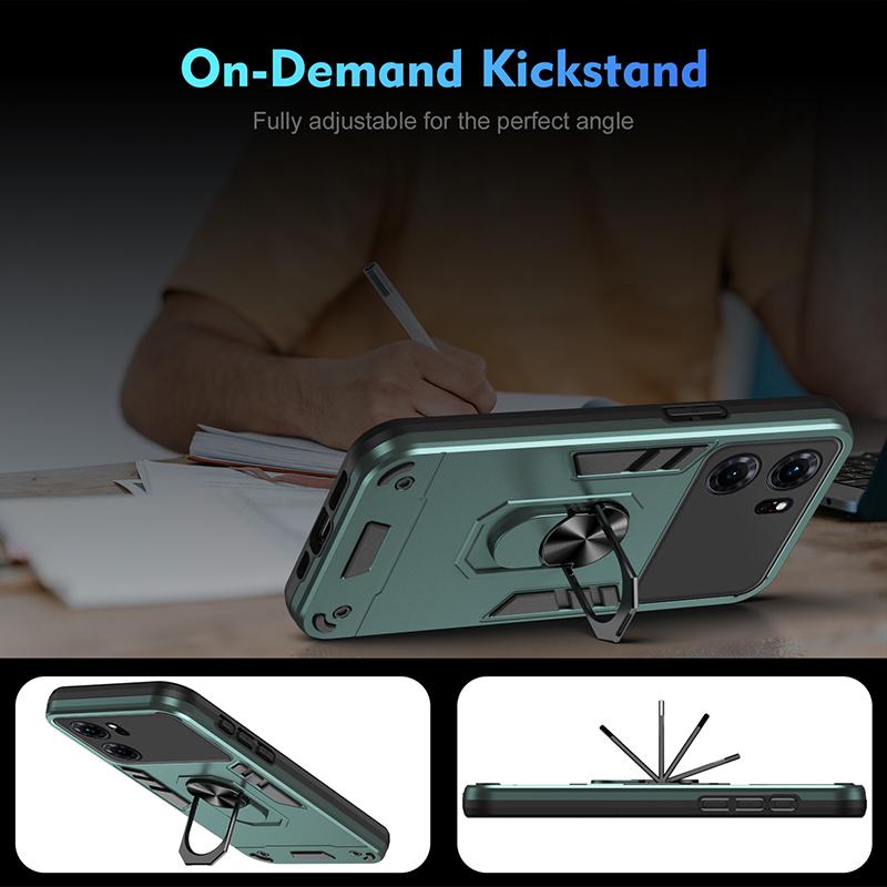 Wstrząsoodporny Pokrowiec Armor z Metalowym Pierścieniem Dla OPPO K10 K11 Dla OPPO F25 Pro F19 Pro Plus Magnetyczny Uchwyt Samochodowy Etui na Telefon Funda