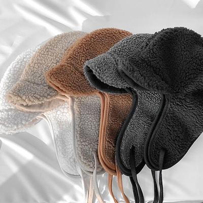 Women's Men's Winter Suede Fleece Earflap Fur Hat with Chestnut