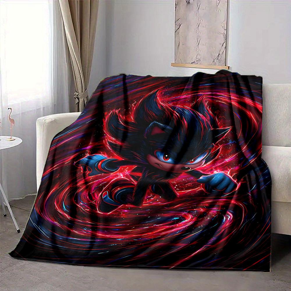 1 stuks Shadow Sonic Flanellen Deken, Zacht Huidvriendelijk met Digitale Print, Diverse Maten Verkrijgbaar voor Familie, Vrienden, Verjaardag