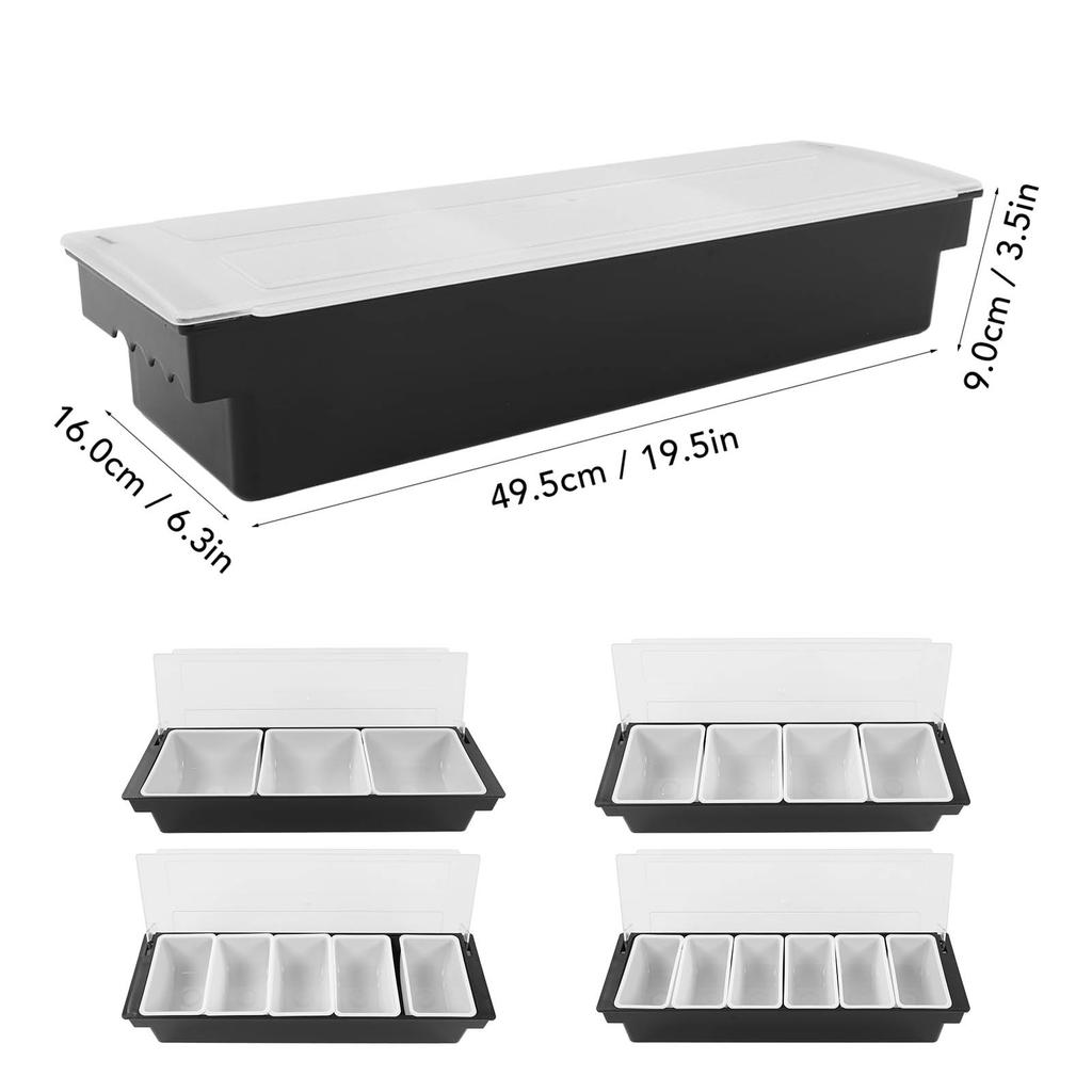 Seasoning Condiment Jars Kitchen Seasoning Box with Cover Multi Grids Spice Box for Home Salt Sugar Nut Candy Dried Fruit