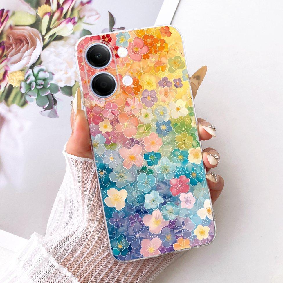 Handyhülle Für Vivo Y05 Hülle Transparent Ästhetisch Mode Schmetterling Süße Katze Cool Bemalt Weich Funda Für Y05 Vivo Hülle