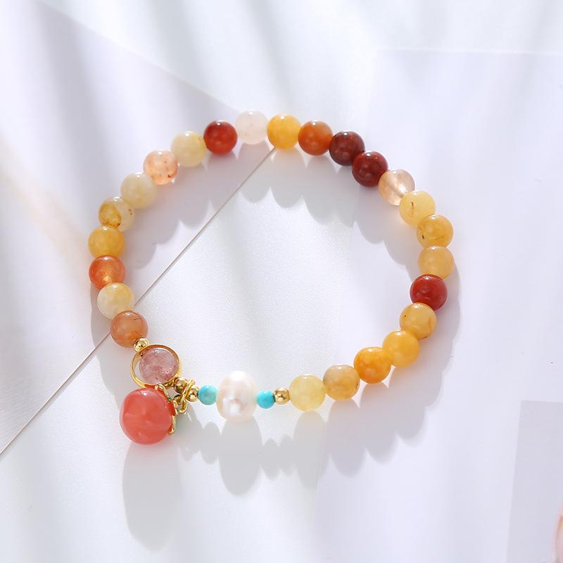 Pearl Bracelet Light Luxury Agate Crystal Bracelet. Bangles Women Fashion Jewelry Accessories Gift