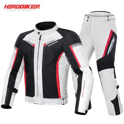 Men's Four-Season Motorcycle Mesh Racing Suit - Breathable, Waterproof, Windproof, and Wear-resistant with Anti-fall Cushioning.