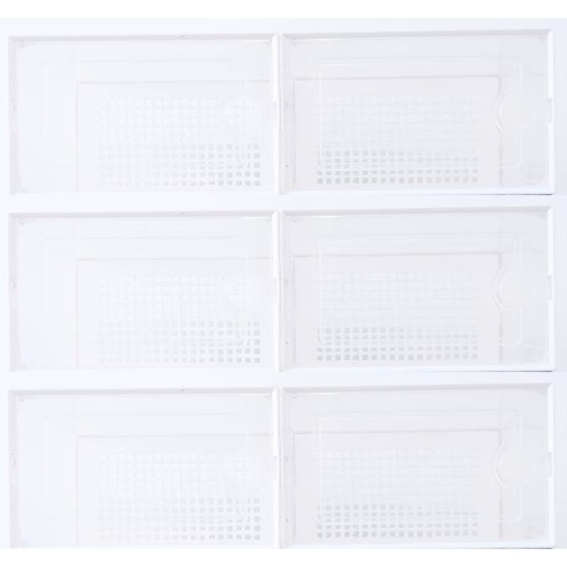 

6pcs Thickened Shoe Boxes Sneaker Display and Storage Stackable Shoes Rack Storage Bins for Hats and Clothes Dustproof Organizer