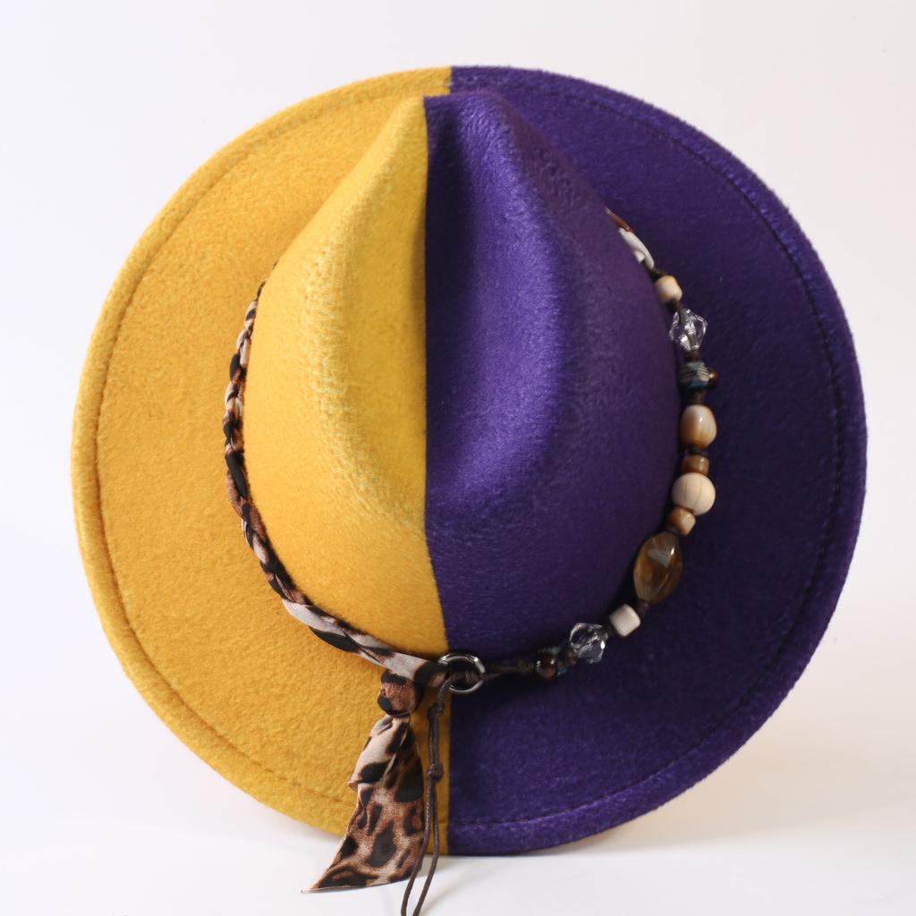 Popular European and American Classic Double-color Wide-brimmed Top Hat Men's and Women's Fashion OL Style Cowboy Hat Jazz Hat