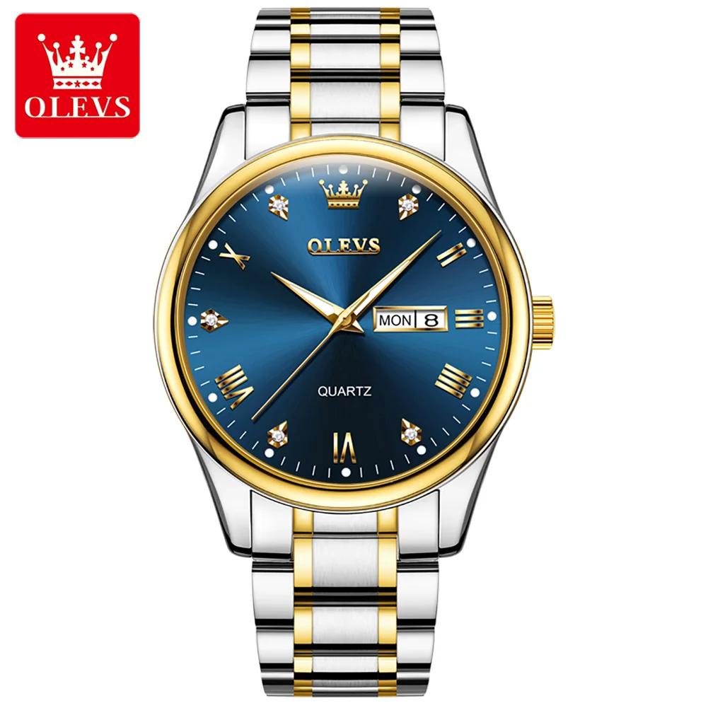 OLEVS 5563 Luxury Quartz Watch for Men Waterproof Sports Luminous Stainless Steel Date Mens Wristwatches Clock Relogio Masculino