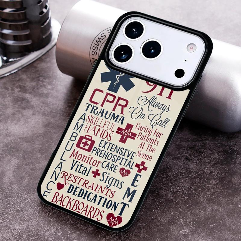 EMT EMS Medical Rescue Phone Case For iPhone 17 16 15 14 13 12 11 Pro Max Plus 17Air Soft Silicone Cover