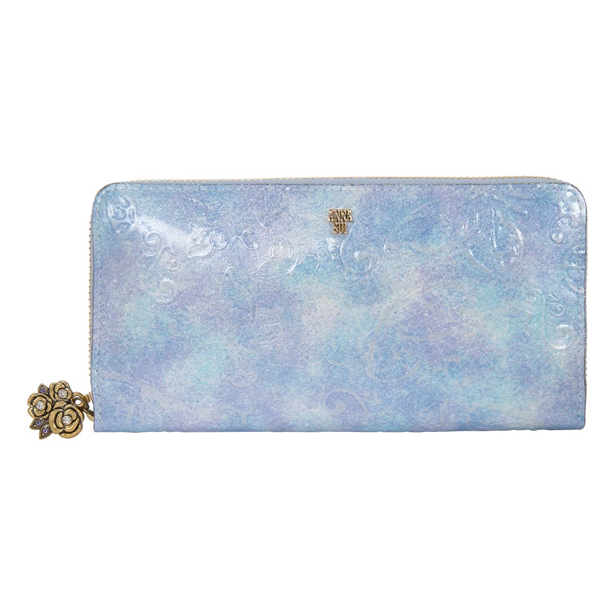 

Anna Sui Long Wallet Round Zipper Papillon 315811 316891 Cowhide Light Blue [ANNA SUI] Women s Women s [82]