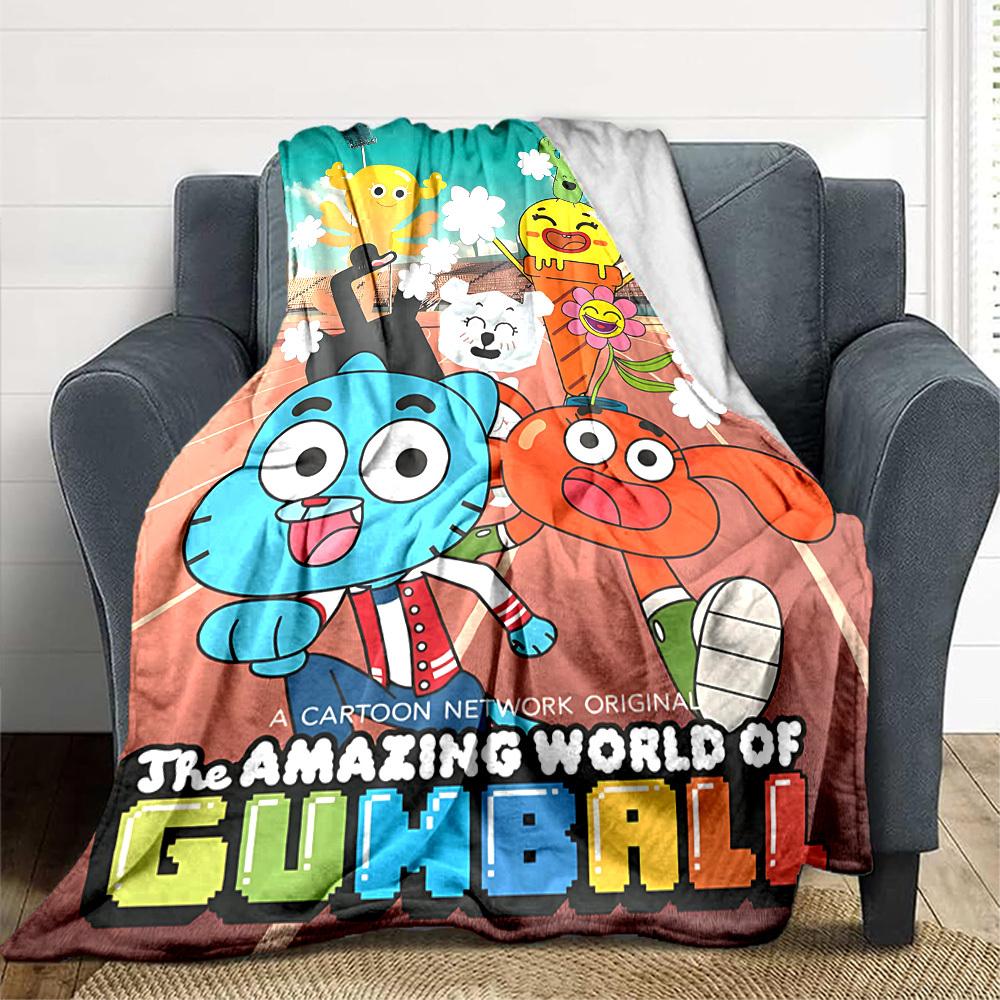 1 pezzo The Amazing World of Gumball Coperta Plaid in Flanella Leggera Morbida Calda per Tutte le Stagioni per Divano, Letto, Viaggio, L1029015