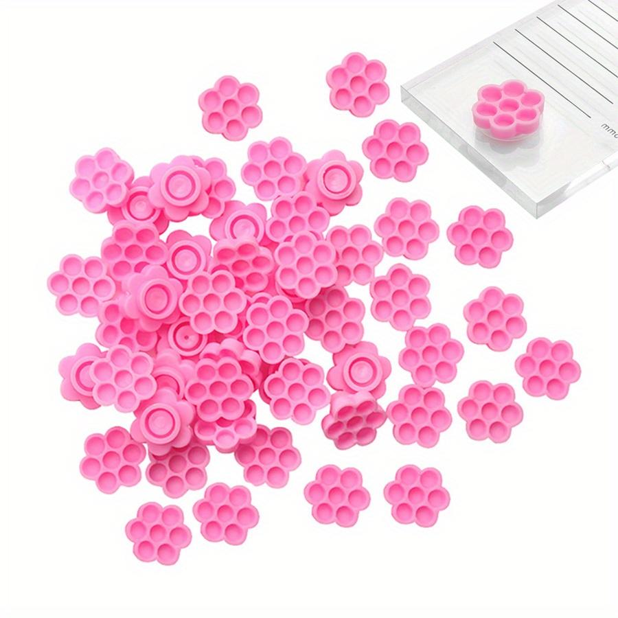 300pcs Eyelash Extension Pink Flower Glue Delay Cup Tattoo Adhesive Pigment Holders Grafting Eye lashes Holding Trays Tools