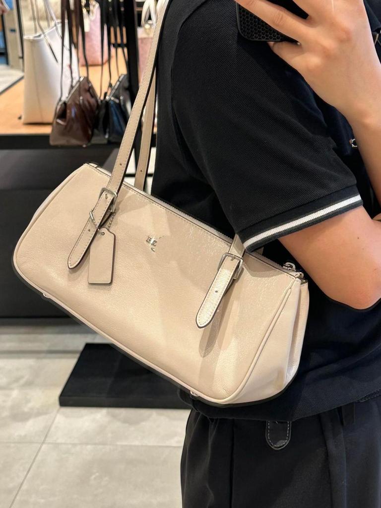 Trener Asher 2025 Torba Bagietka Bowlingowa ze Skóry Vintage - Wykończenie Olej i Ocet, Torebka Jednoramienna