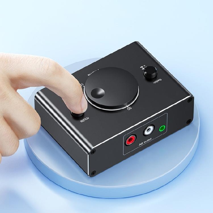 Auditory Switcher Box 3.5mm 2RCA 2 In 1 Out Bidirectional with Sound Control for Seamlessly Device Switching