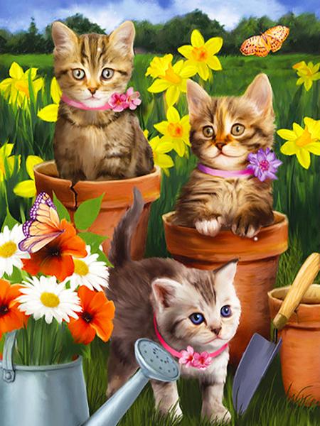 DIY Katze Diamantmalerei Hund Stickerei Tier Mosaik Bauernhof Neuankömmling Voll Quadratisch Rund Kreuzstich Handgefertigt Hobby