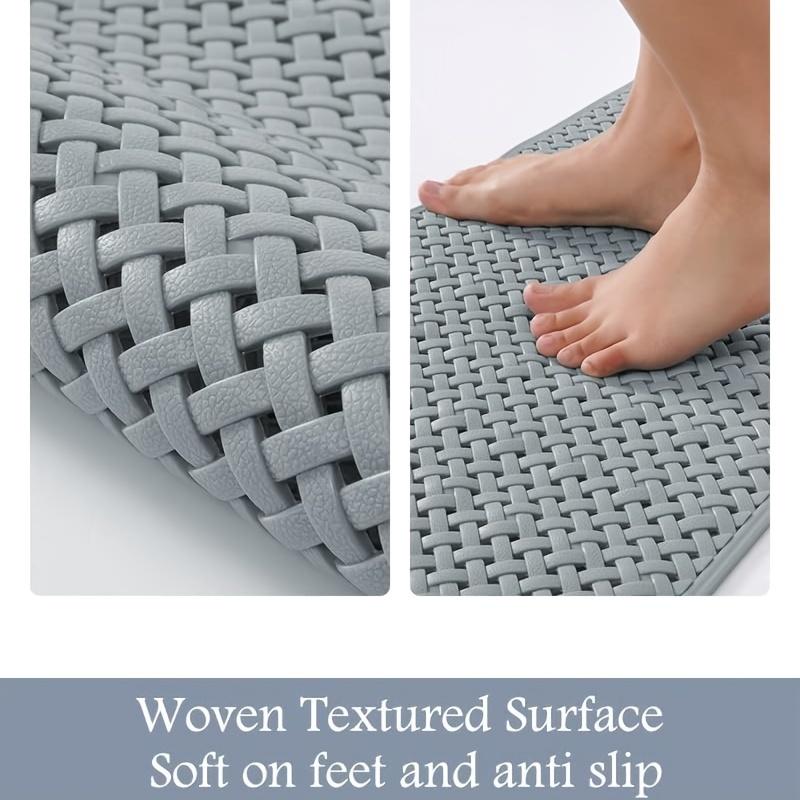 1pc Bathtub Mat, Non Slip with Suction Cups and Drain Holes, Machine Washable Shower Mat, Anti-Slip Bath Mat for Bathroom Bathtub