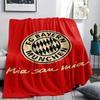 1 szt. Koc flanelowy z nadrukiem FC Bayern Monachium, Wysoka jakość, Na wszystkie pory roku, Wystrój domu, Ciepło i komfort, Idealny na prezenty świąteczne