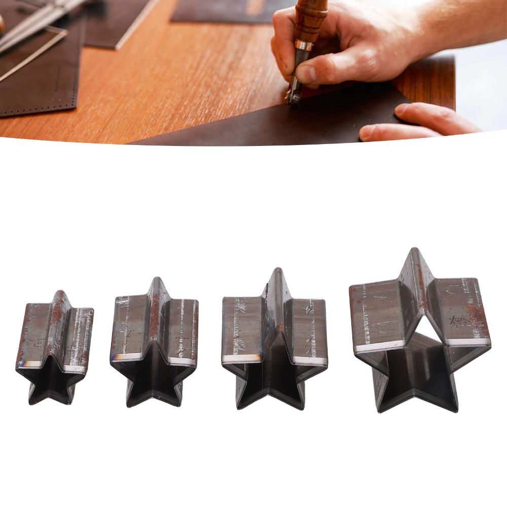 4 PCS with Storage Box Star Shape Leather Cutting Dies Set for DIY Handicrafts, Leather Bags, Belts