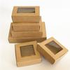 10pcs Window Gift Box  Kraft Paper Box Transparent PVC Window Soap Boxes Jewelry Gift Packaging Box Wedding Favors Candy Box