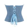 Light Blue Denim Look Bandeau Shapewear Top With Built In Cups For Women